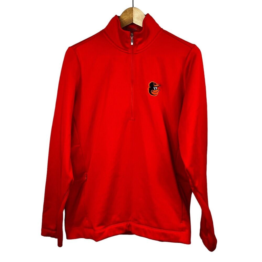 Baltimore Orioles Nike Golf Orange Quarter Zip Fleece Jacket Size XL